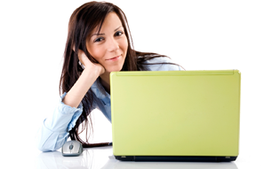 copywriter girl on laptop