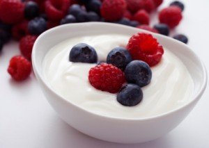 eating yogurt which contains probiotics is healthy